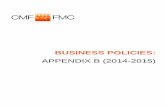 BUSINESS POLICIES: APPENDIX B (2014-2015)