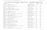 Accelerated Reader Quiz List - Reading Practice - Pcmac