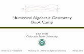 Numerical Algebraic Geometry Boot Camp