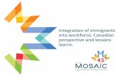Integration of immigrants into workforce