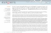 Low anti-staphylococcal IgG responses in granulomatosis with polyangiitis patients despite long-term Staphylococcus aureus exposure