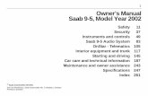 Owner's Manual Saab 9-5, Model Year 2002 - Car Owner's Manuals ...