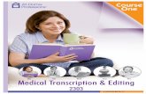 Medical Transcription & Editing - Weston Distance Learning