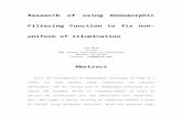 Research of using Homomorphic Filtering Function to fix non- uniform of illumination