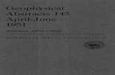 Geophysical Abstracts 145 April-June 1951