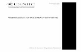 NUREG/CR-7038, "Verification of Resrad-Offsite."