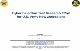 Cyber Selection Test Research Effort for U.S. Army ... - DTIC