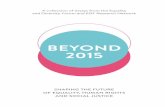 Beyond 2015: shaping the future of equality, human rights and social justice