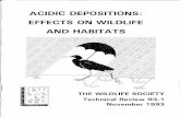 Acidic Depositions: Effect on Wildlife and Habitats