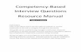 Competency-Based Interview Questions Resource Manual