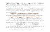 Idaho's 2013 Resident Individual Income Tax Data in “Utah ...
