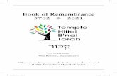 Book of Remembrance 5782 2021