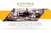 Cooks Global Foods Limited Rights Issue Offer Document