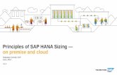 Principles of SAP HANA Sizing — - on premise and cloud