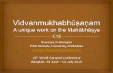 Vidvanmukhabhūṣaṇam - A unique work on the Mahābhāṣya