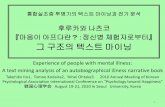 G145 Ito,T., Kodaira,T. & Ohtaka, Y. (2010). Experience of people with mental illness: A text mining analysis of an autobiographical illness narrative book. (In Korean) Annual Conference