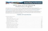 2022 AAA Annual Meeting Preliminary Program