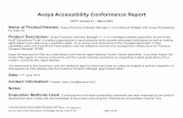 Avaya Accessibility Conformance Report