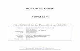 ACTUATE CORP - Annual Reports
