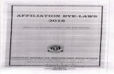 Affiliation Bye-Laws - CBSE
