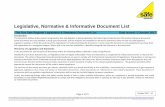 Legislative, Normative & Informative Document List