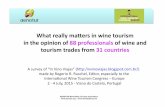 What really ma+ers in wine tourism in the opinion of 88 professionals of wine and tourism trades from 31 countries