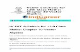 NCERT Solutions for 12th Class Maths: Chapter 10-Vector ...