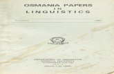 OSMANIA PAPERS LINGUISTICS