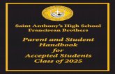 Parent and Student Handbook for Accepted Students Class of ...