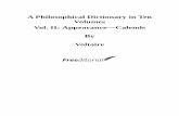 A Philosophical Dictionary in Ten Volumes Vol. II: Appearance ...
