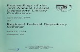 Proceedings of the - 3rd Annual Federal - Depository Library