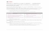PRIVACY NOTICE FOR CLIENTS – GERMANY - UBS