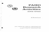 Research Activities - IRIS PAHO Home