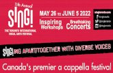 11th Annual - SING! The Toronto Vocal Arts Festival