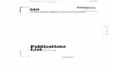 Publications List - Government Accountability Office