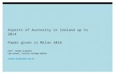 Aspects of Austerity and the Irish Response