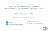 Decreto decurionum / ex decreto decurionum: un estudio epigráfico