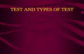 TEST AND TYPES OF TEST