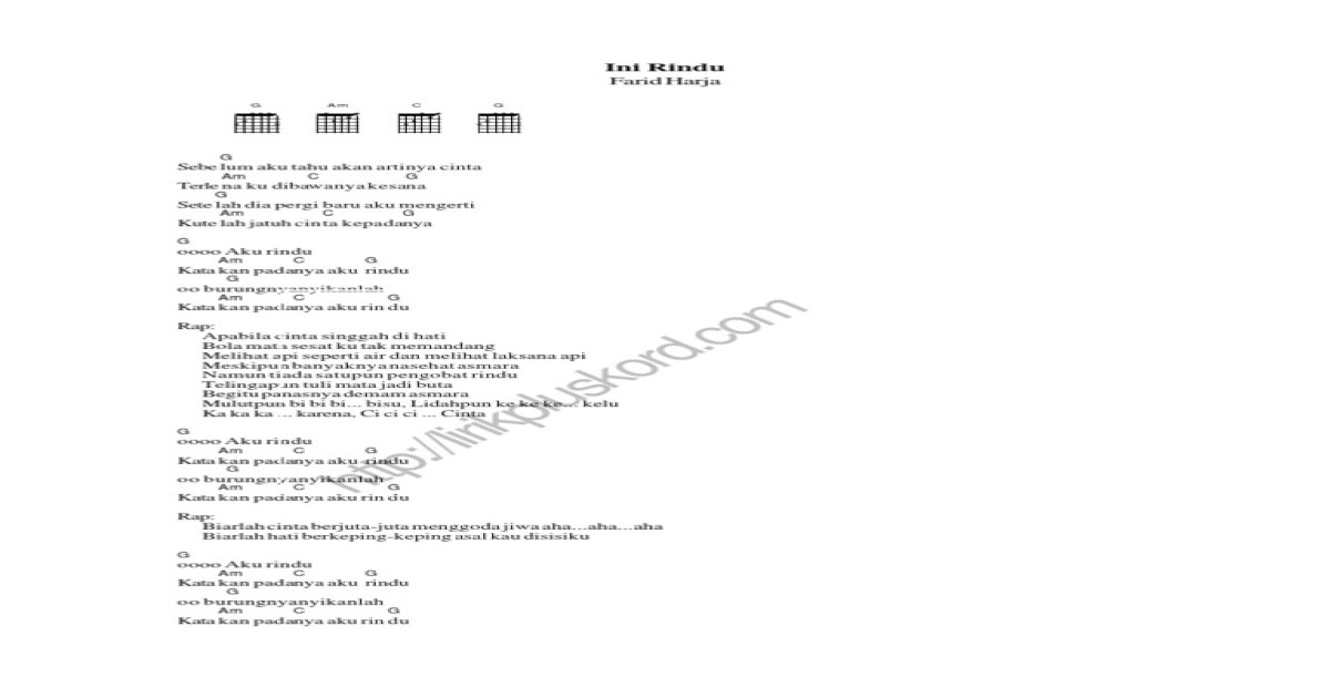 Chord Ini Rindu - [PDF Document]