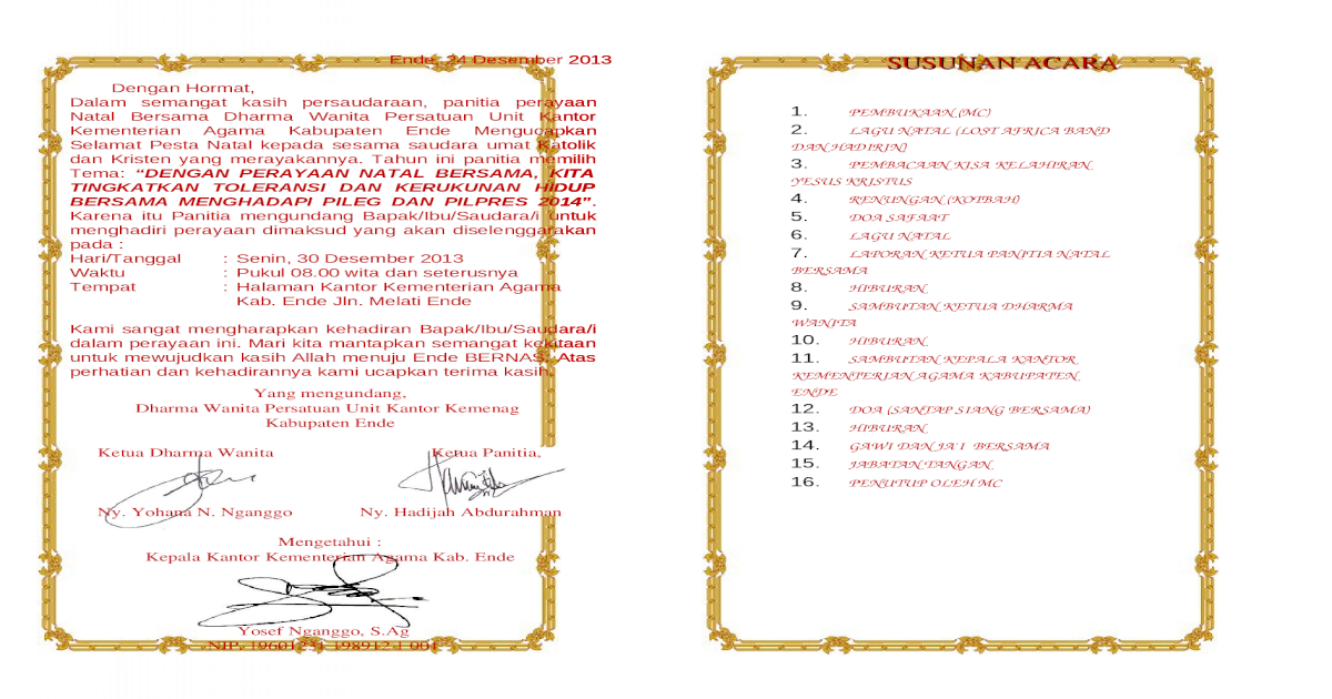 Undangan Natal 2013 Revisi Docx Document