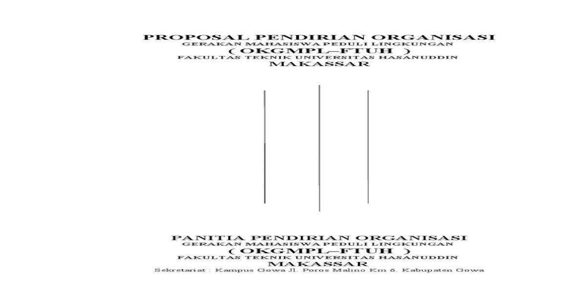 Contoh Proposal Pengajuan Pembentukan Organisasi  [PDF Document]