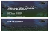 Macam-Macam Kesalahan Penulisan Pada Kalimat Bahasa Indonesia