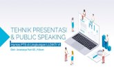 TEHNIK PRESENTASI & PUBLIC ... WHY Public Speaking? 3 1. Melalui public speaking kita bisa menyampaikan