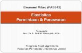 Elastisitas Permintaan & ... Elastisitas Permintaan & Penawaran Ekonomi Mikro (PAB243) Pengasuh: Prof