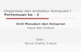 Unit Masukan dan Keluaran Input dan Output Oleh : Nurul Chafid, S.Kom