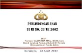 PERLINDUNGAN ANAK UU RI NO. 23 TH 2002 Oleh : Kompol YASINTHA MAU, SH,M.hum